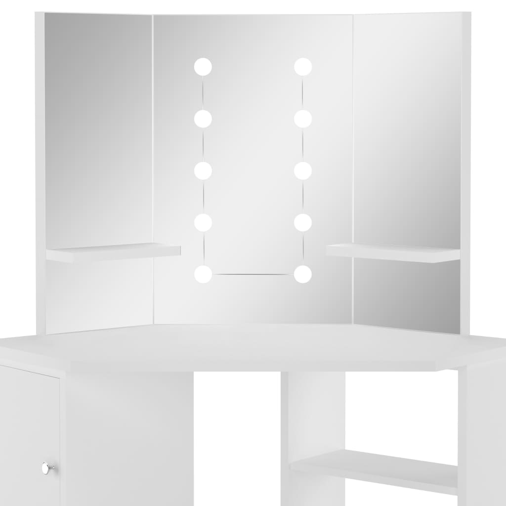 Hoekkaptafel met LED 111x54x141,5 cm