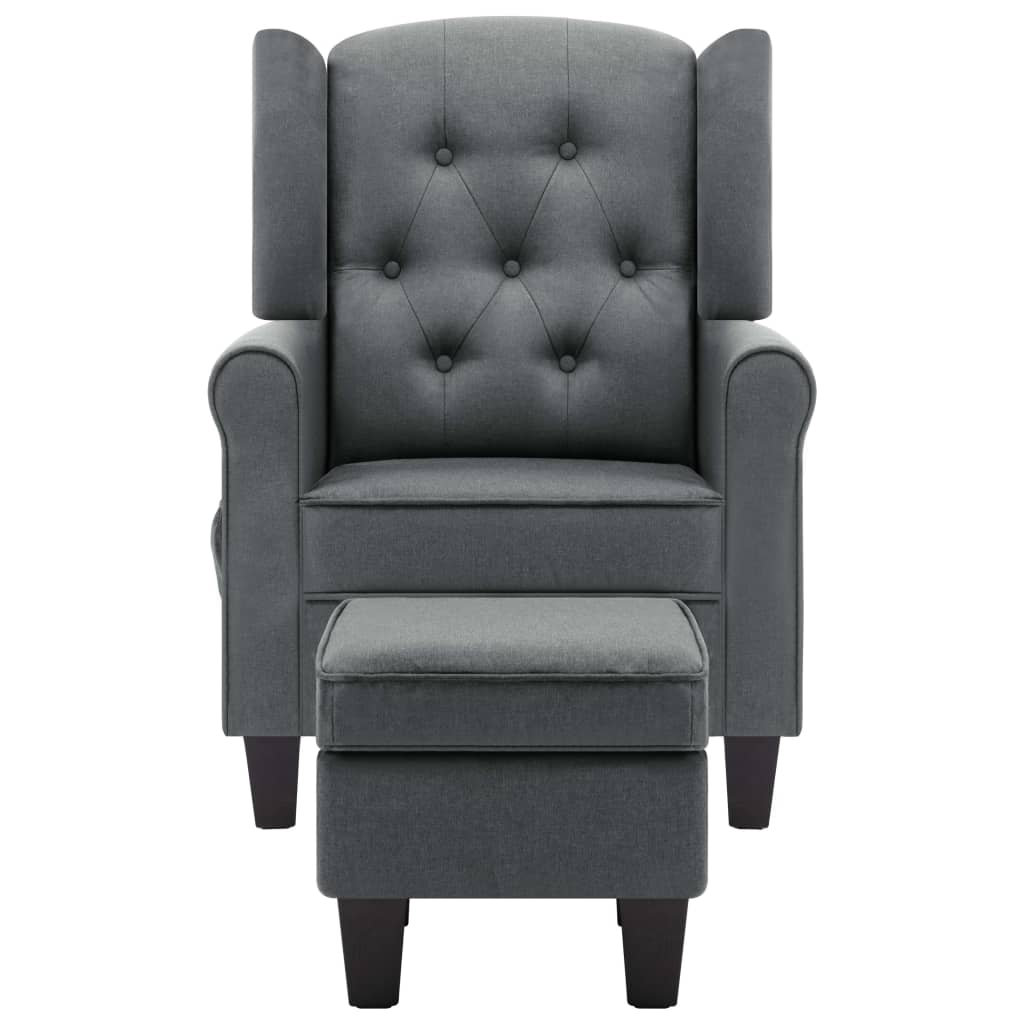 Fauteuil de massage avec repose-pieds en tissu