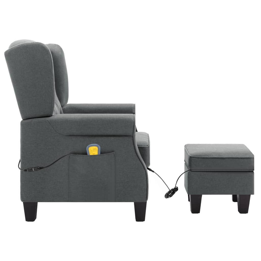 Fauteuil de massage avec repose-pieds en tissu