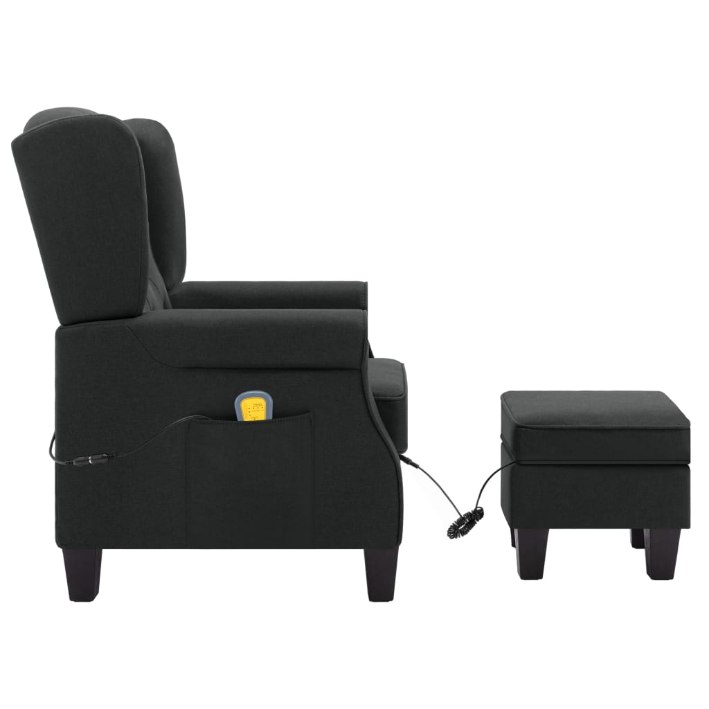 Fauteuil de massage avec repose-pieds en tissu