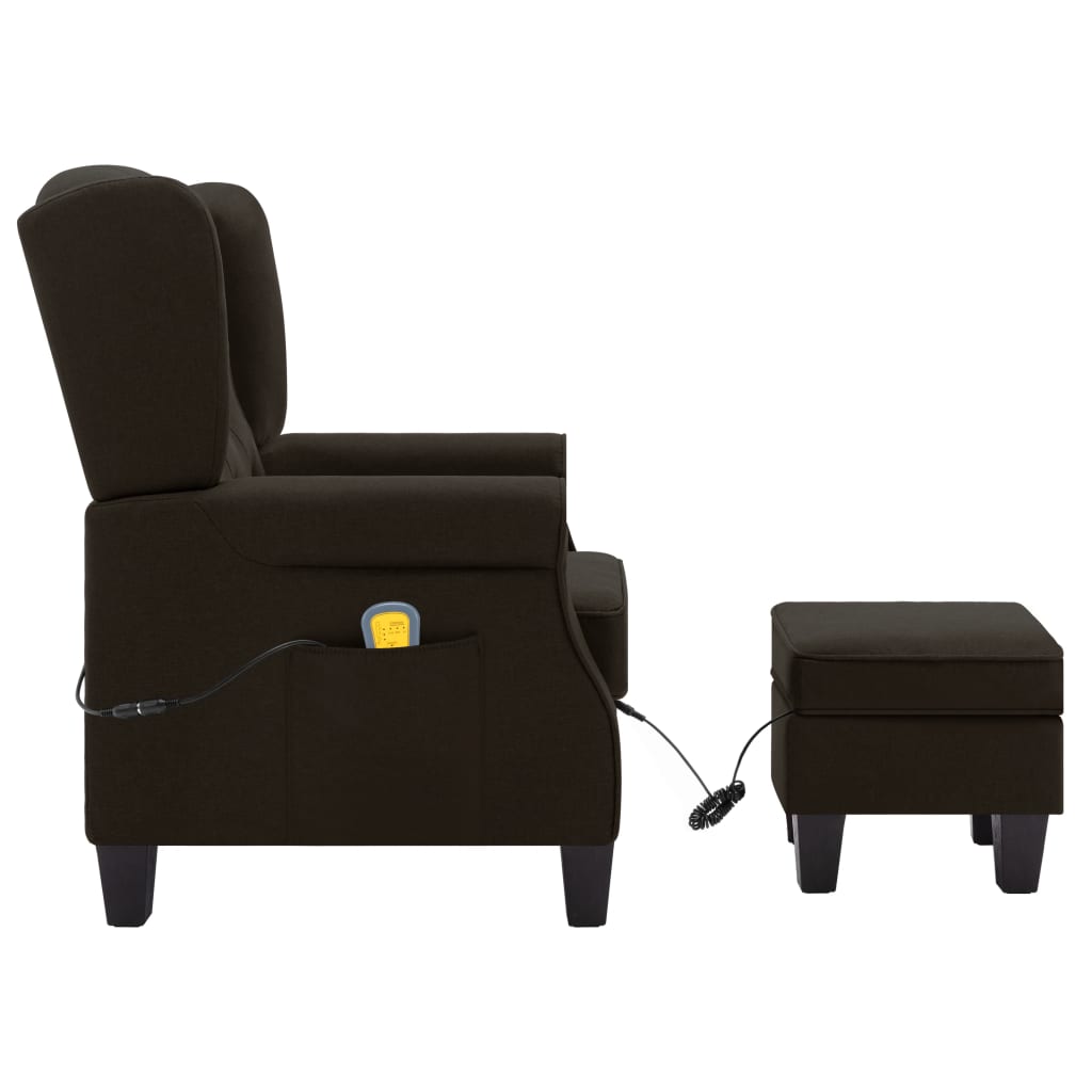 Fauteuil de massage avec repose-pieds en tissu