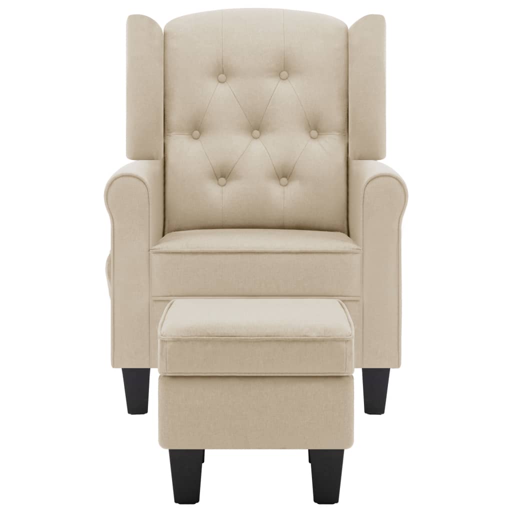 Fauteuil de massage avec repose-pieds en tissu