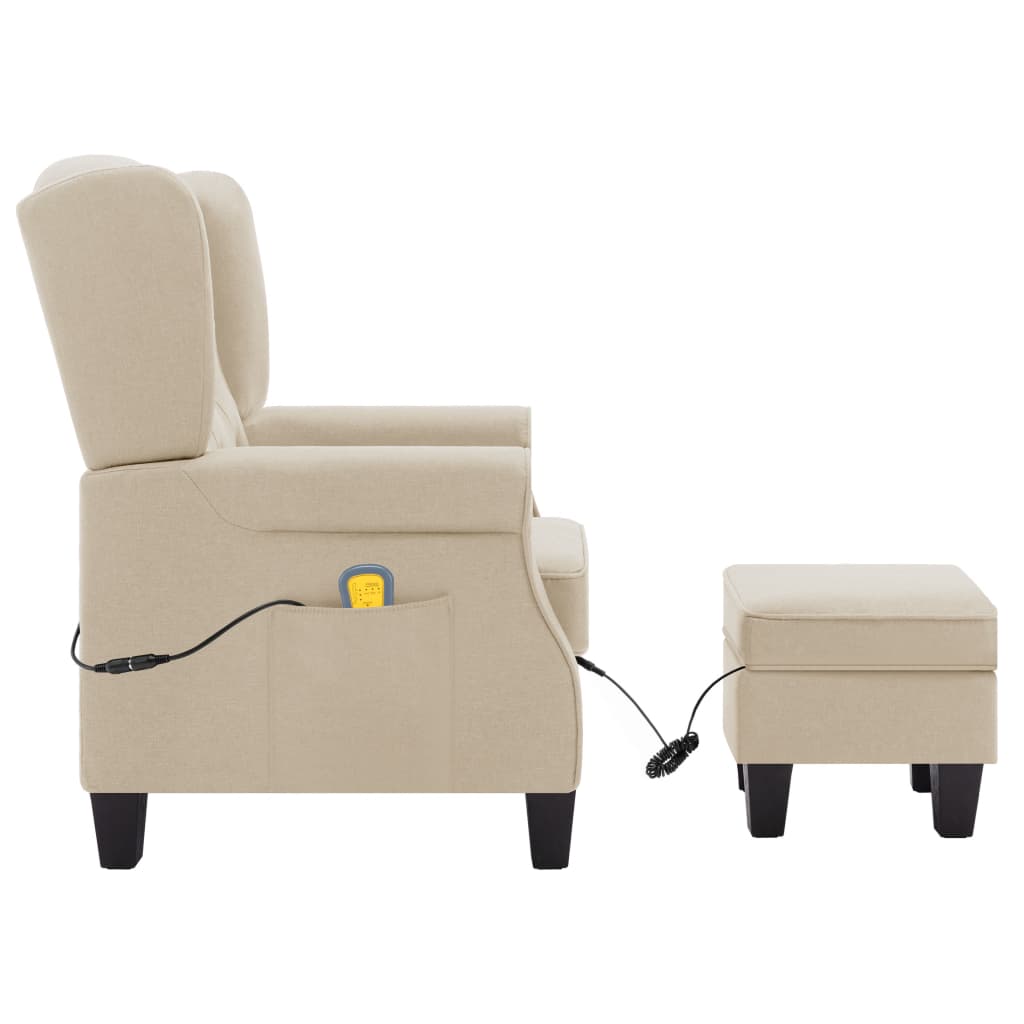 Fauteuil de massage avec repose-pieds en tissu