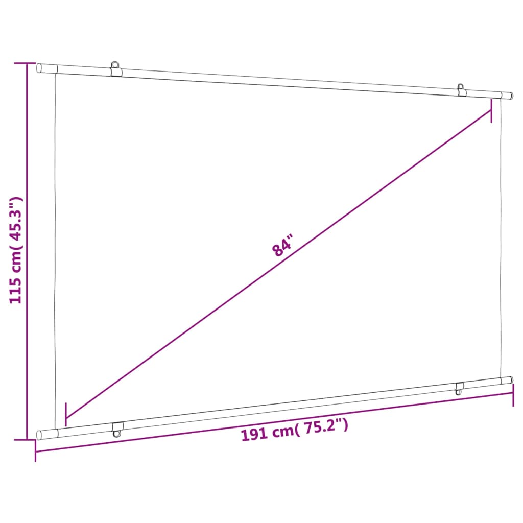 Écran de projection 1:1 81''