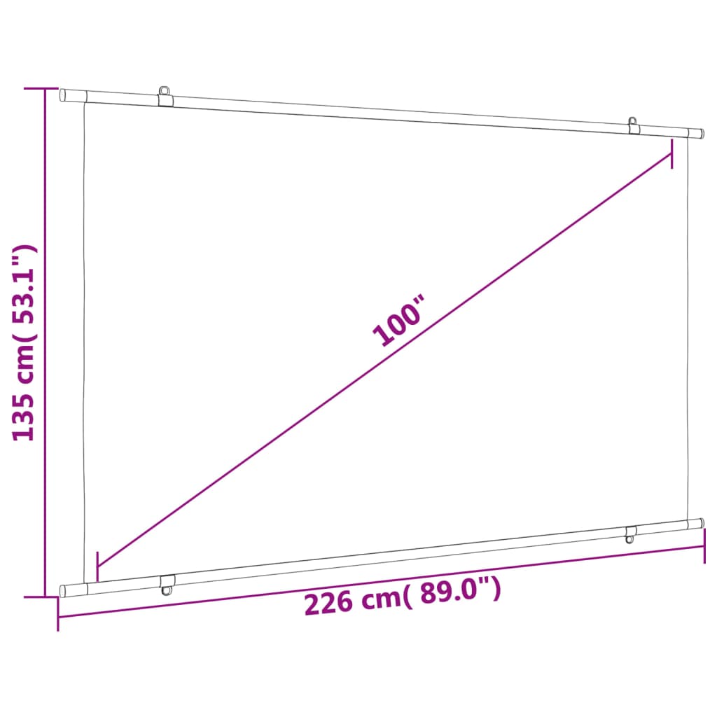 Écran de projection 1:1 81''