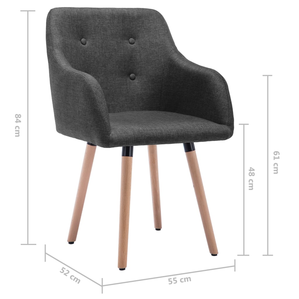 Eetkamerstoelen 2 st stof crèmekleurig