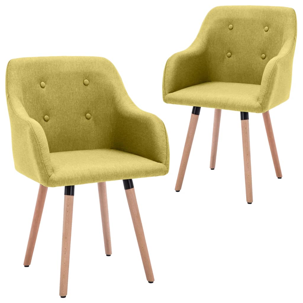 Chaises de salle à manger 2 pcs en tissu couleur crème