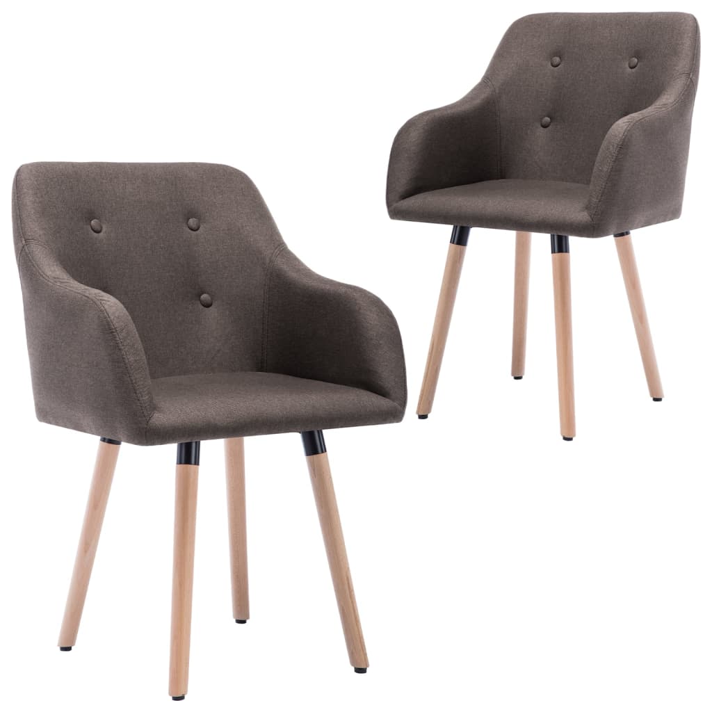 Chaises de salle à manger 2 pcs en tissu couleur crème