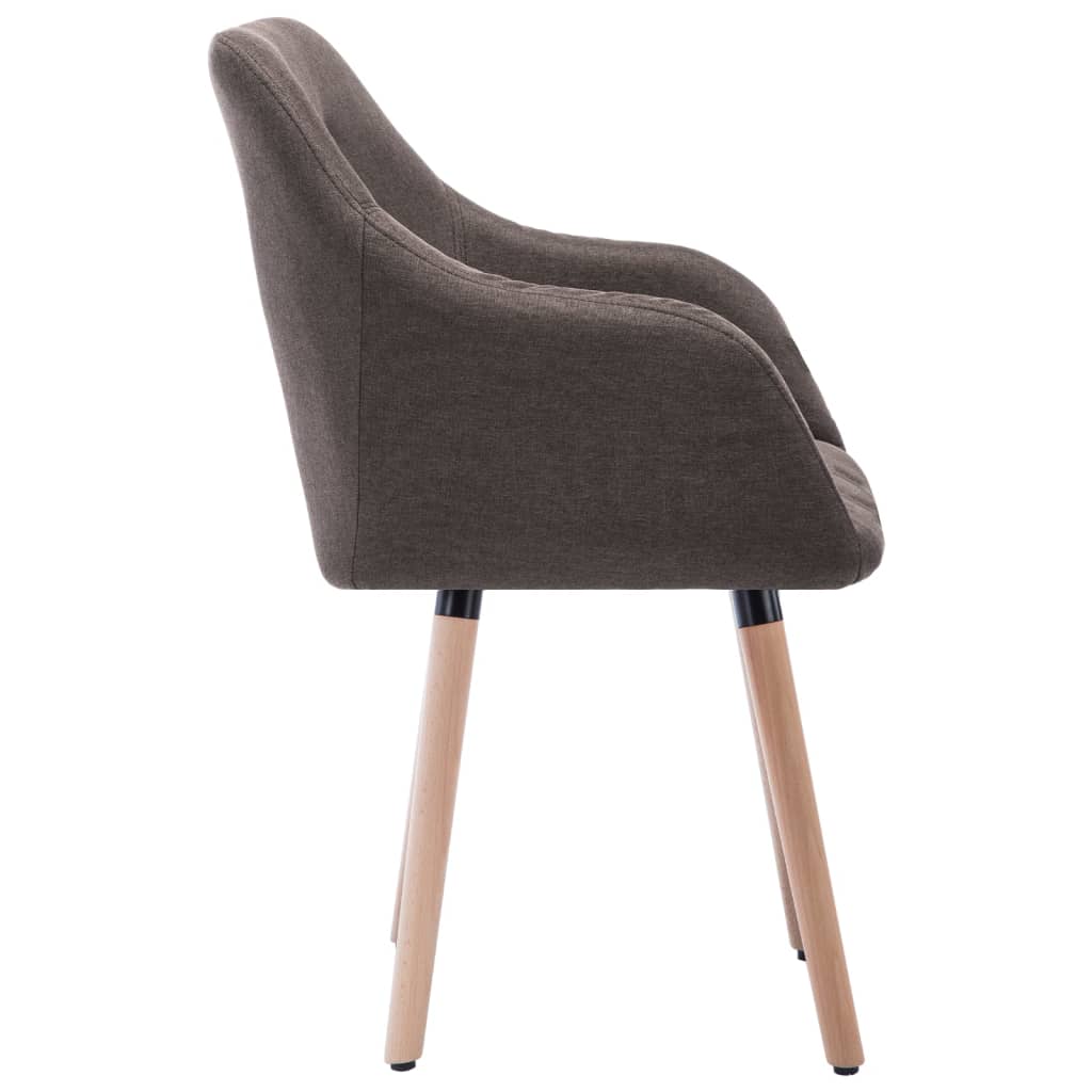 Eetkamerstoelen 2 st stof crèmekleurig