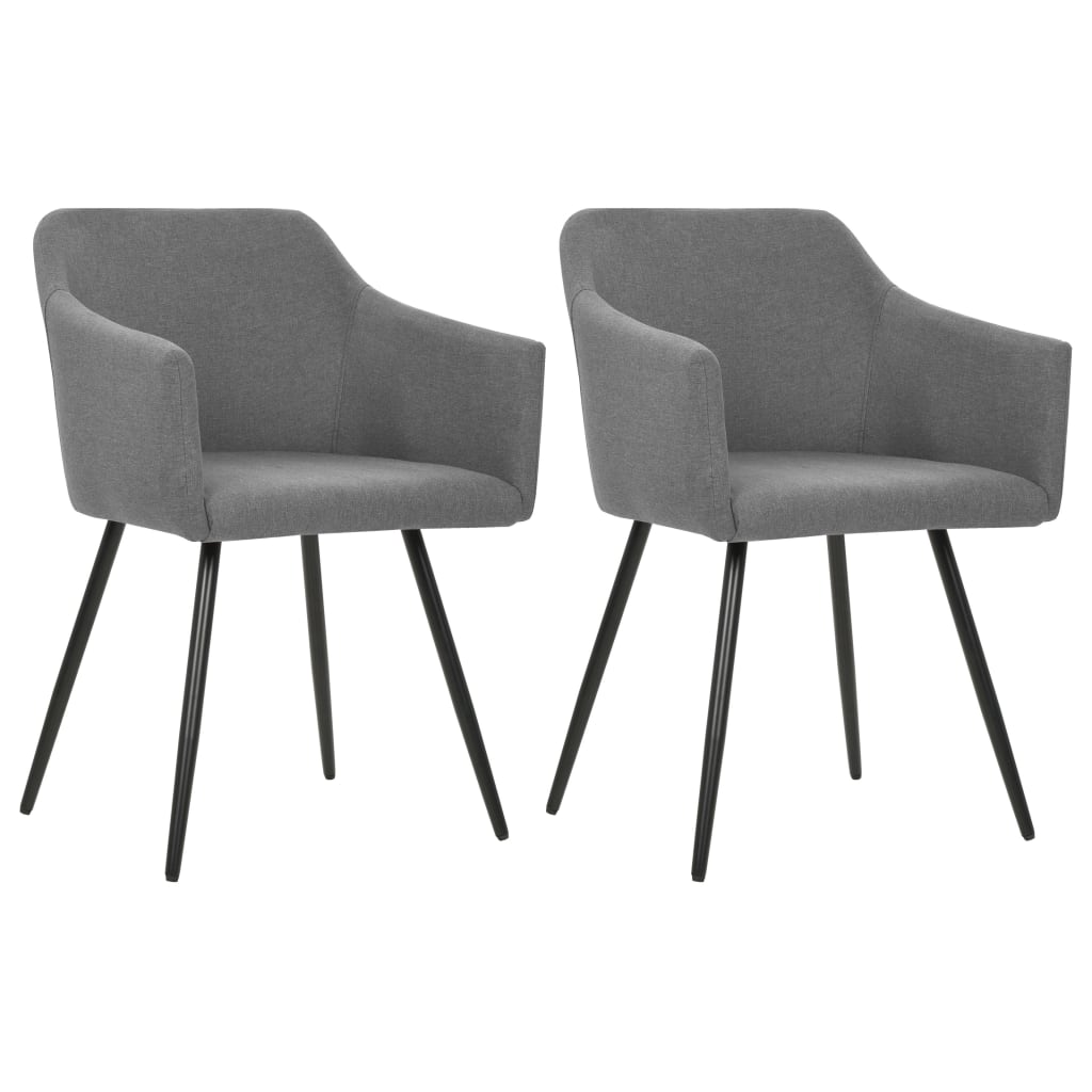 Chaises de salle à manger 2 pcs tissu gris clair