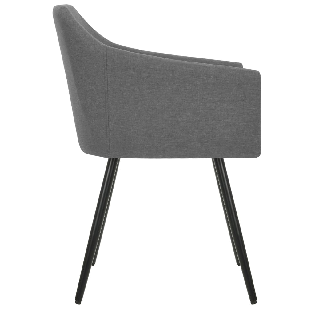 Chaises de salle à manger 2 pcs tissu gris clair