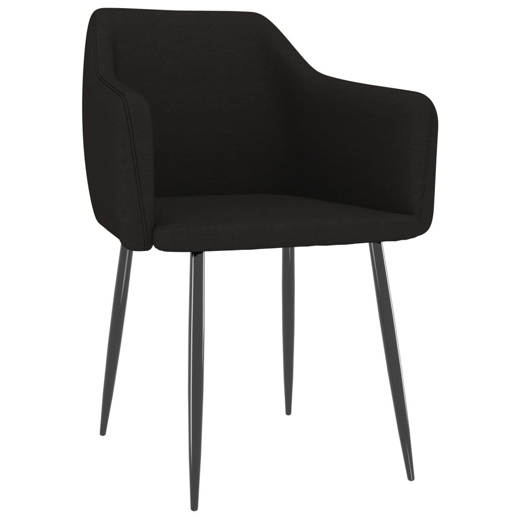 Chaises de salle à manger 2 pcs tissu noir