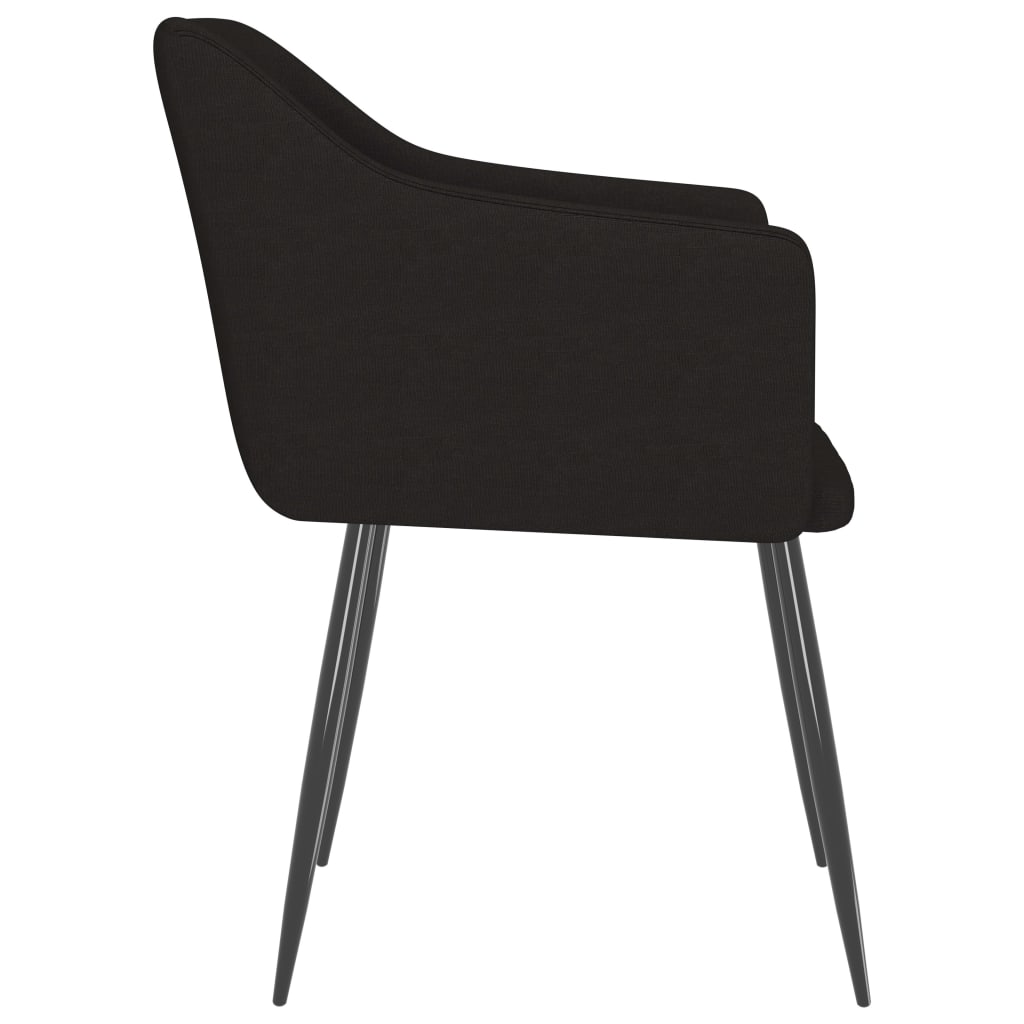 Chaises de salle à manger 2 pcs tissu noir