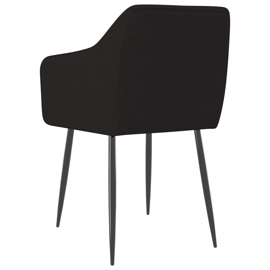 Chaises de salle à manger 2 pcs tissu noir