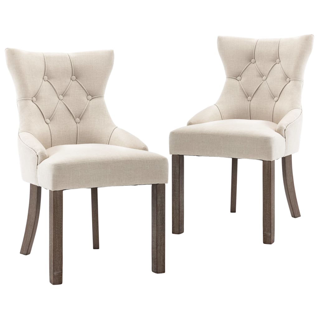 Chaises de salle à manger 6 pcs tissu beige