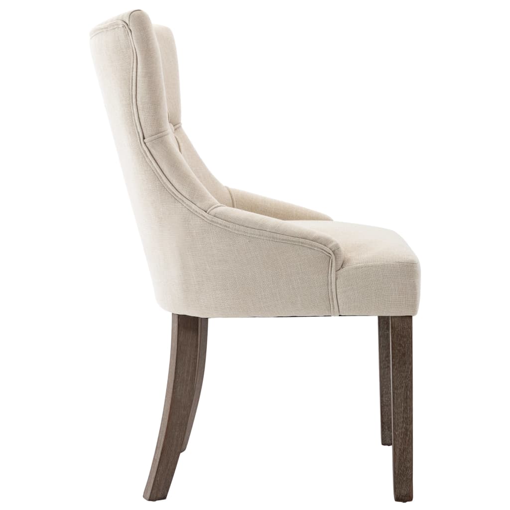 Chaises de salle à manger 6 pcs tissu beige