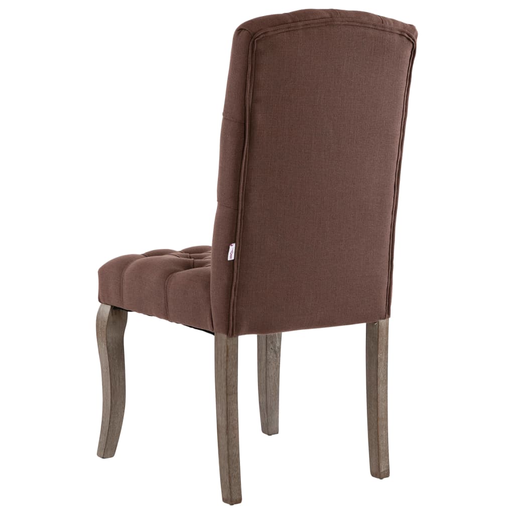 Chaises de salle à manger 2 pcs tissu aspect lin beige