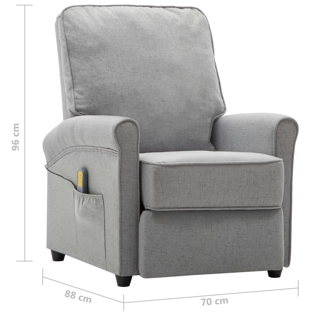 Fauteuil de massage tissu gris clair