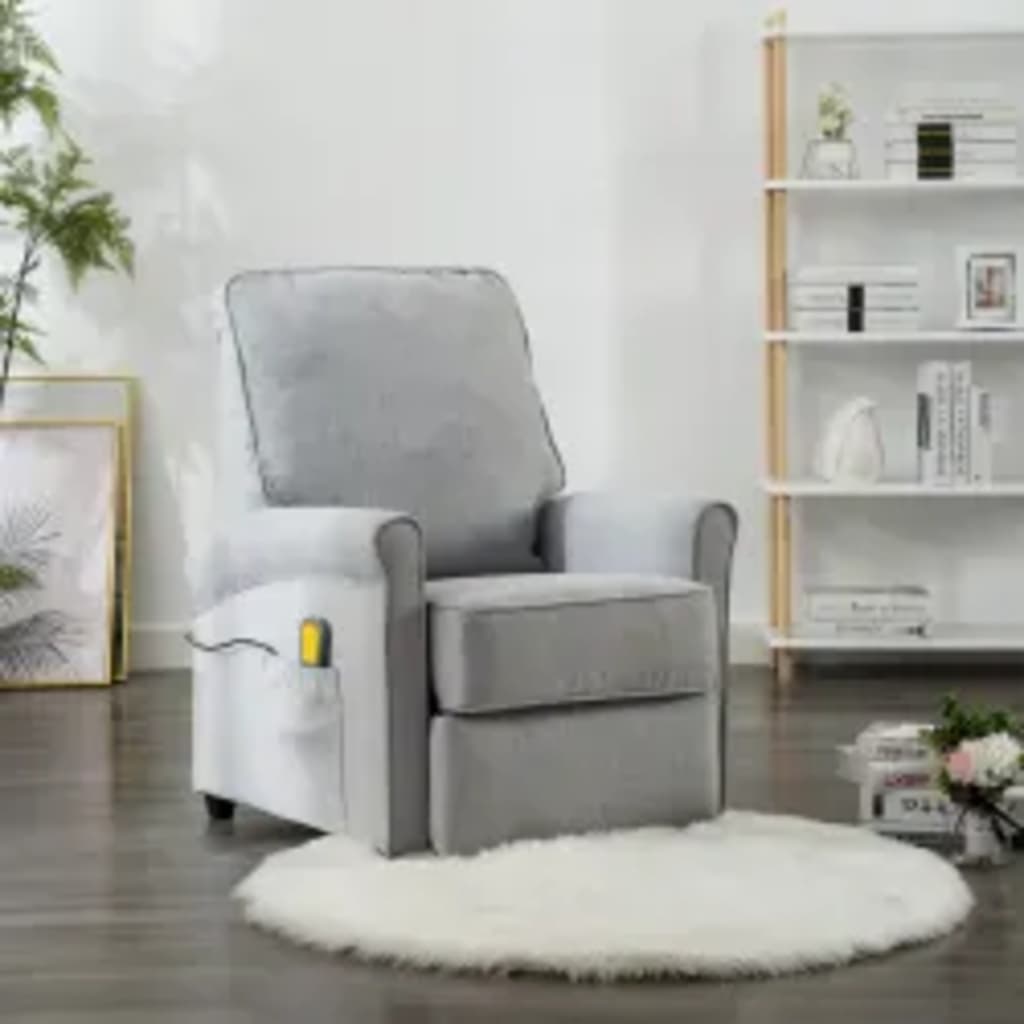 Fauteuil de massage tissu gris clair