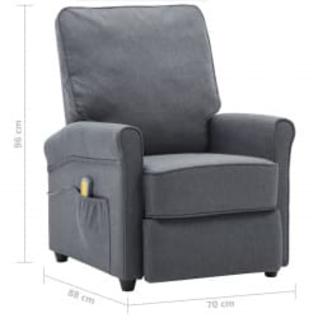 Fauteuil de massage tissu gris clair