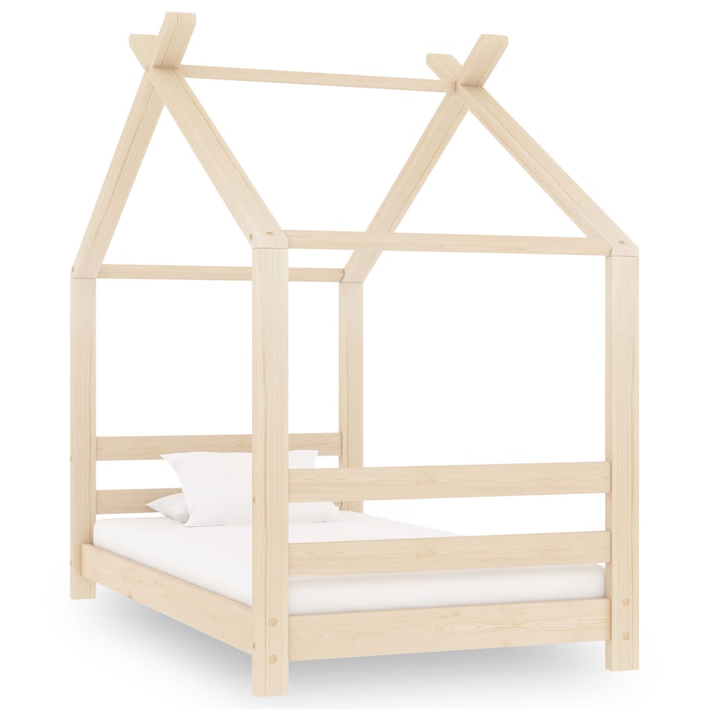 Kinderbedframe massief grenenhout 70x140 cm