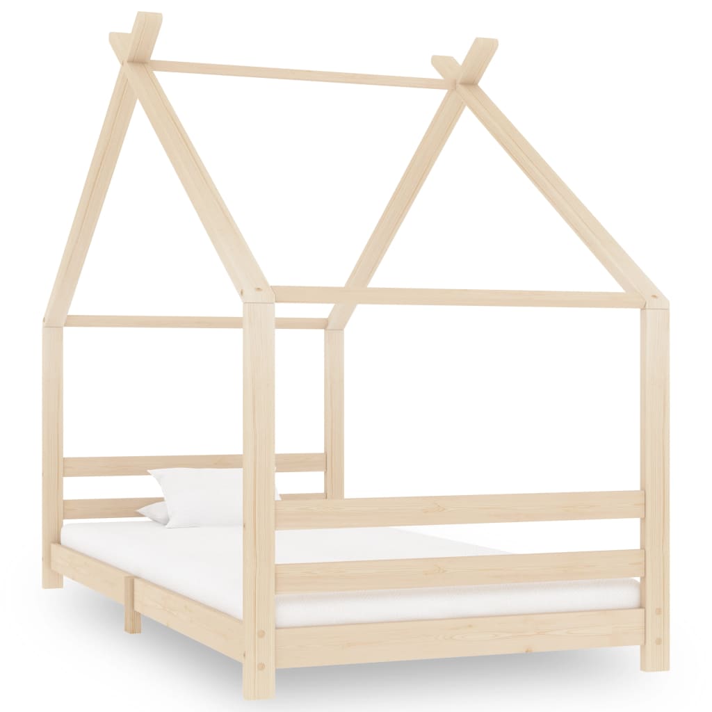 Kinderbedframe massief grenenhout 70x140 cm