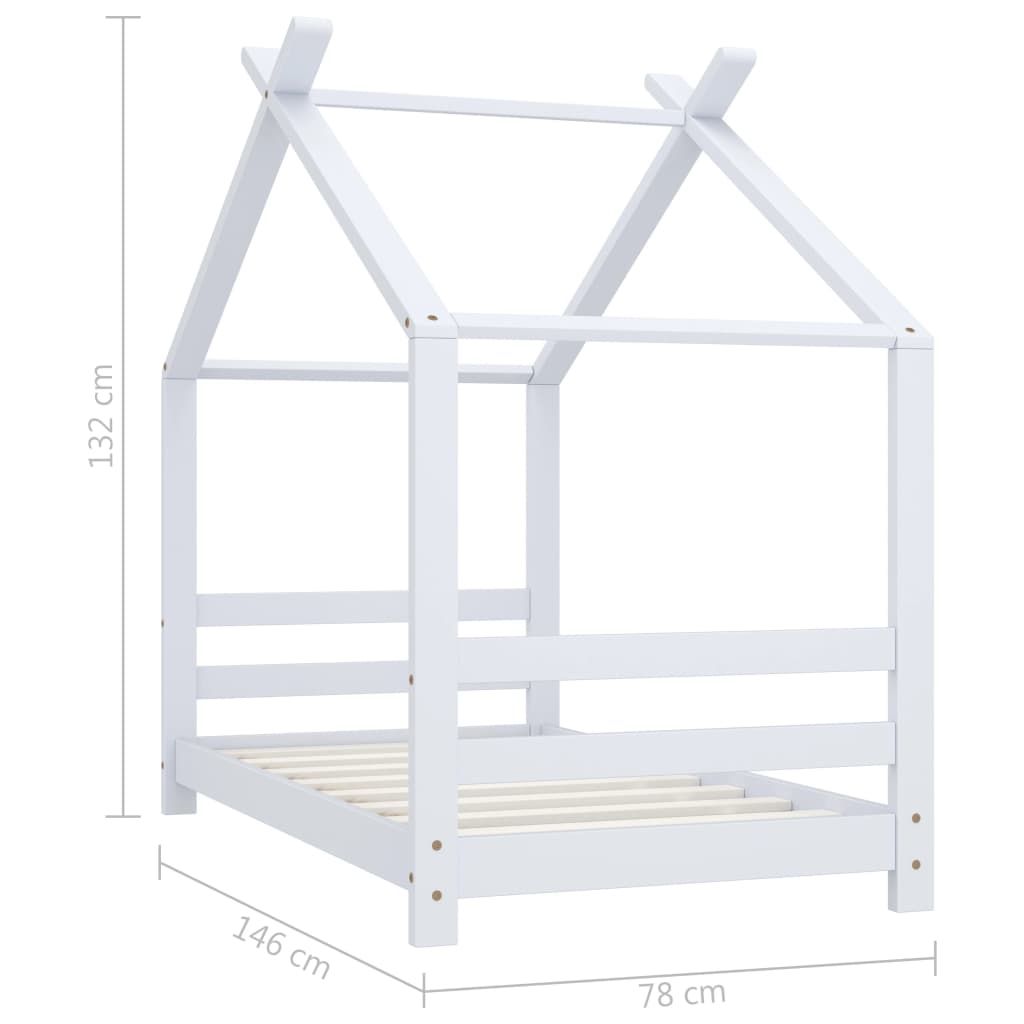 Kinderbedframe massief grenenhout 90x200 cm