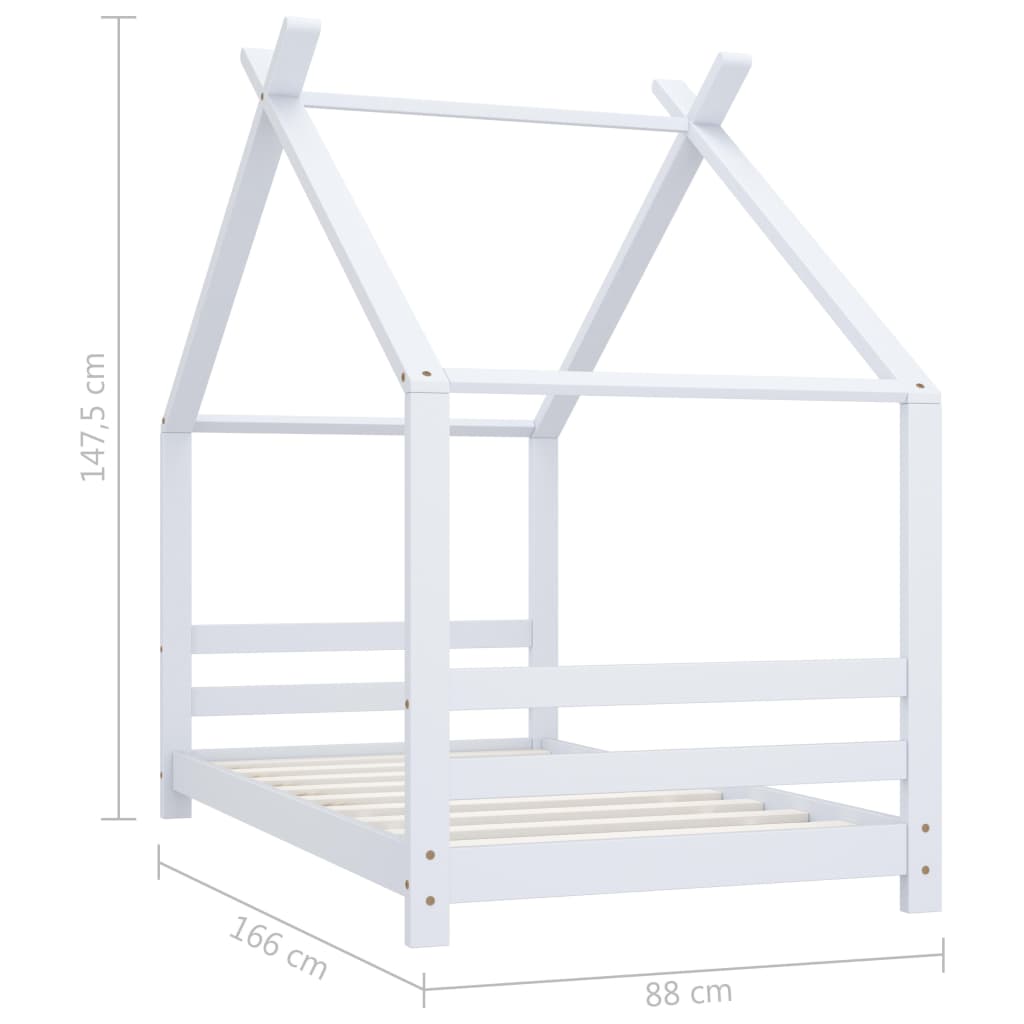 Kinderbedframe massief grenenhout 90x200 cm