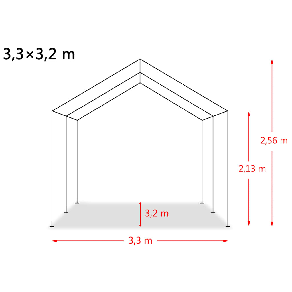 Veetent verwijderbaar 550 g/m² 3,3x16 m PVC donkergroen