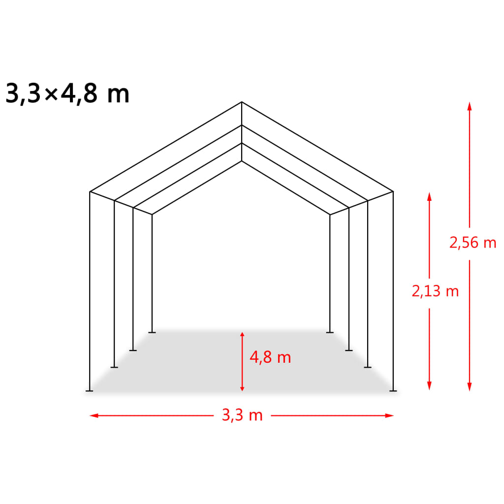 Veetent verwijderbaar 550 g/m² 3,3x8 m PVC donkergroen