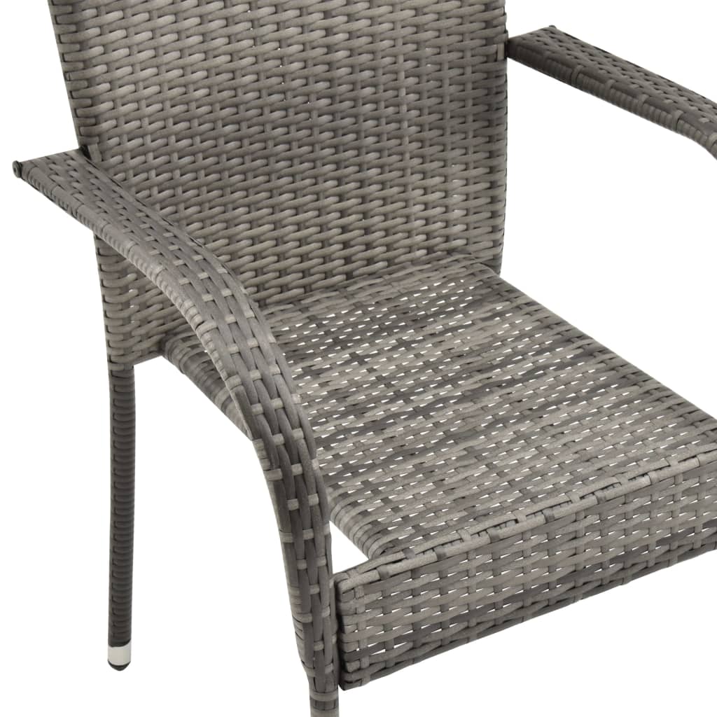 Tuinstoelen stapelbaar 6 st poly rattan