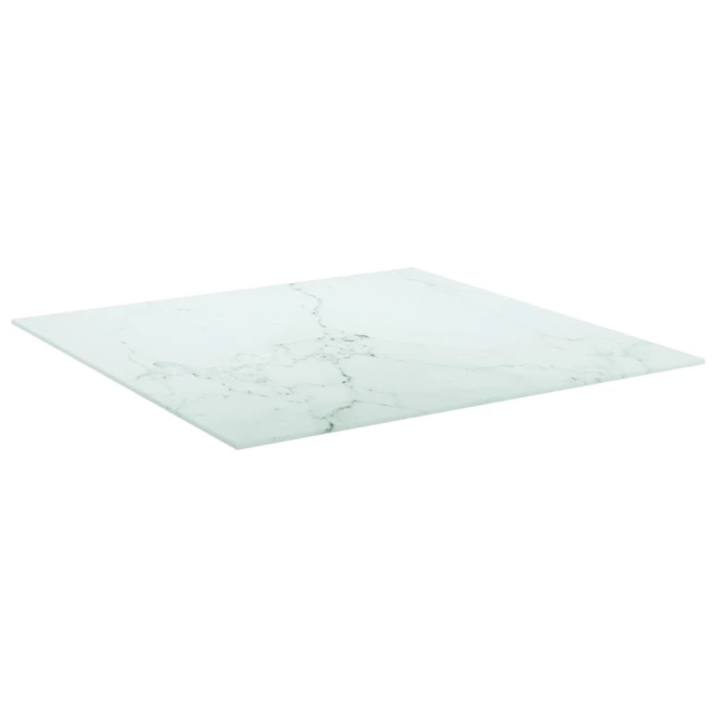 Tafelblad 60x60 cm 6 mm gehard glas met marmeren design