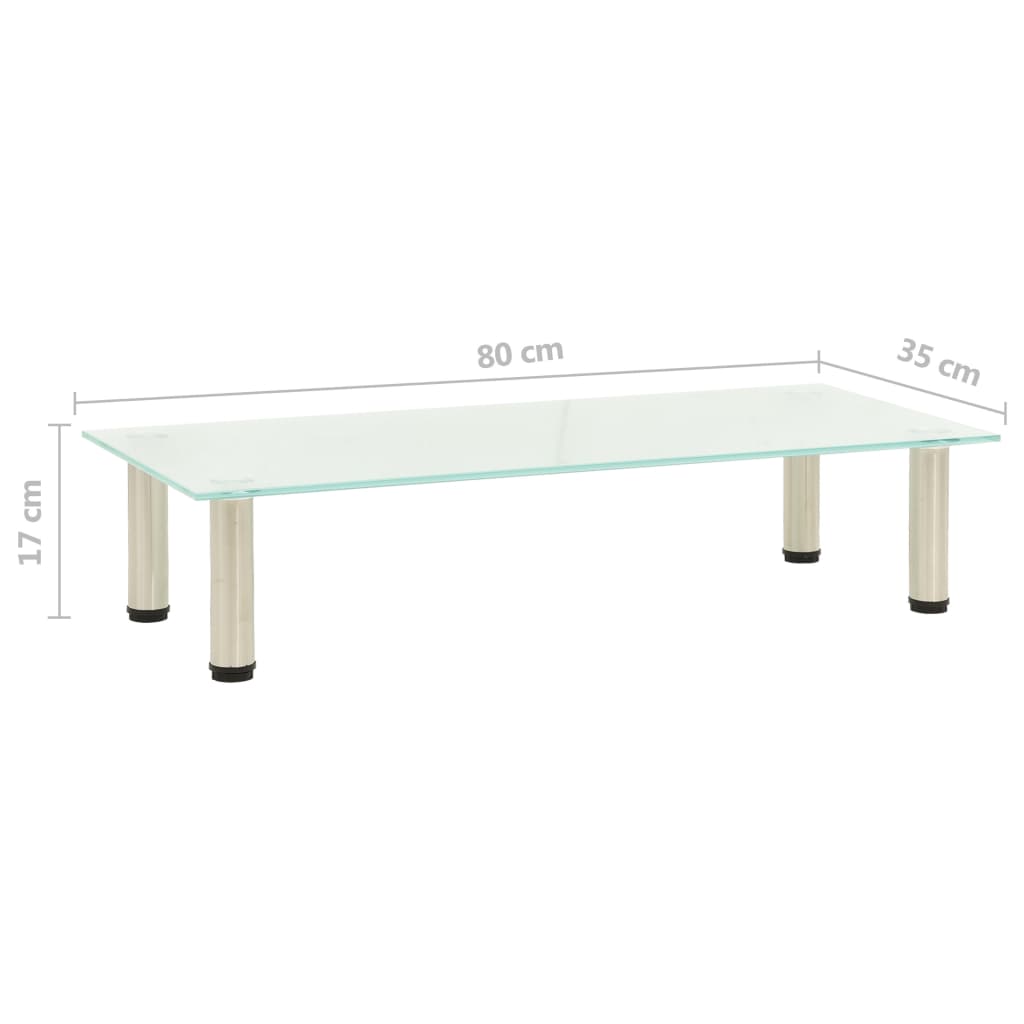 Tv-meubel 80x35x17 cm gehard glas transparant