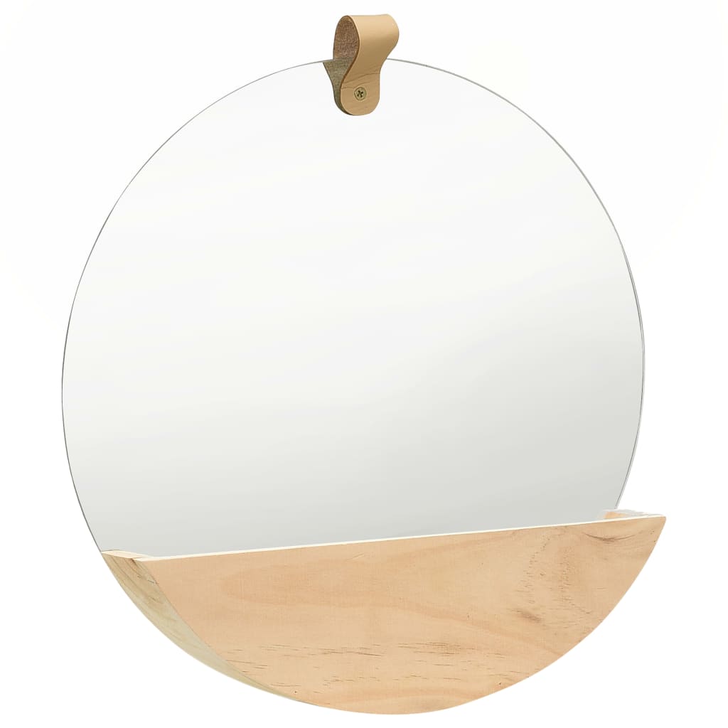 Miroir mural 35 cm en bois de pin massif