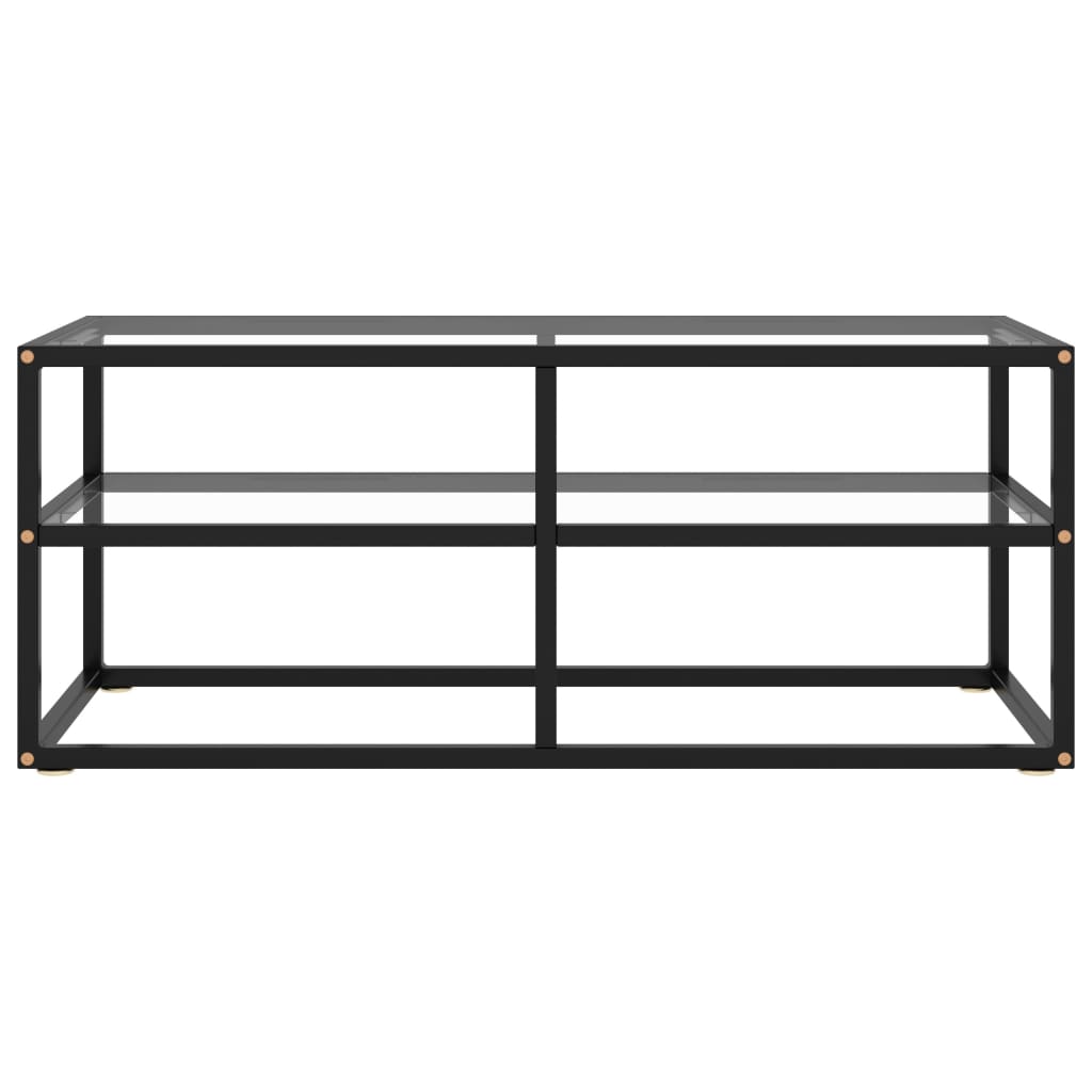 Tv-meubel met zwart glas 140x40x40 cm zwart