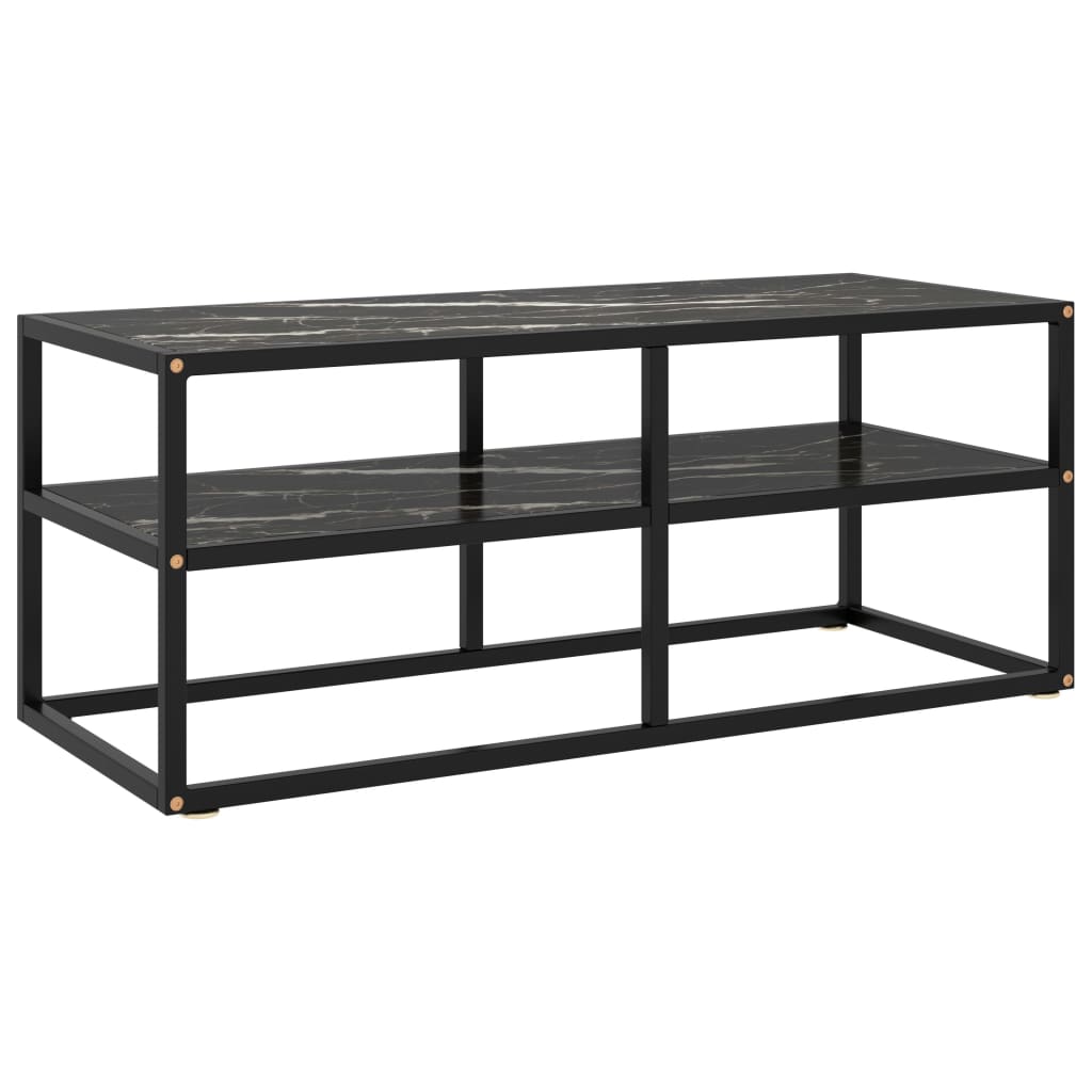 Tv-meubel met zwart glas 120x40x40 cm zwart