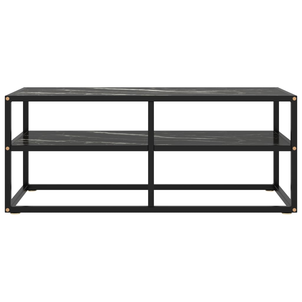 Tv-meubel met zwart glas 120x40x40 cm zwart