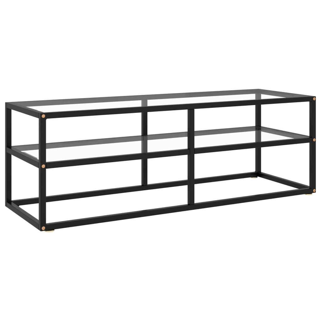 Tv-meubel met zwart glas 120x40x40 cm zwart