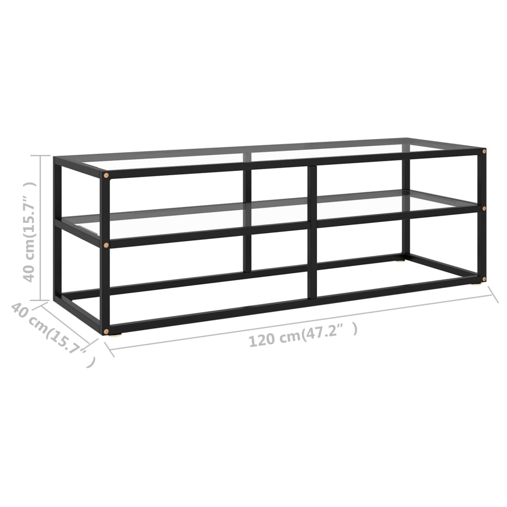 Tv-meubel met marmerglas 100x40x40 cm zwart