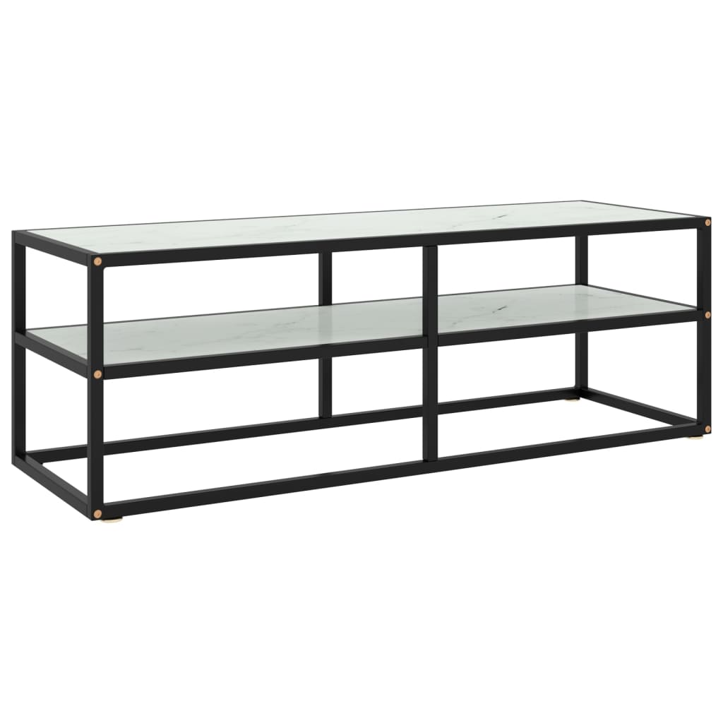 Tv-meubel met zwart glas 120x40x40 cm zwart