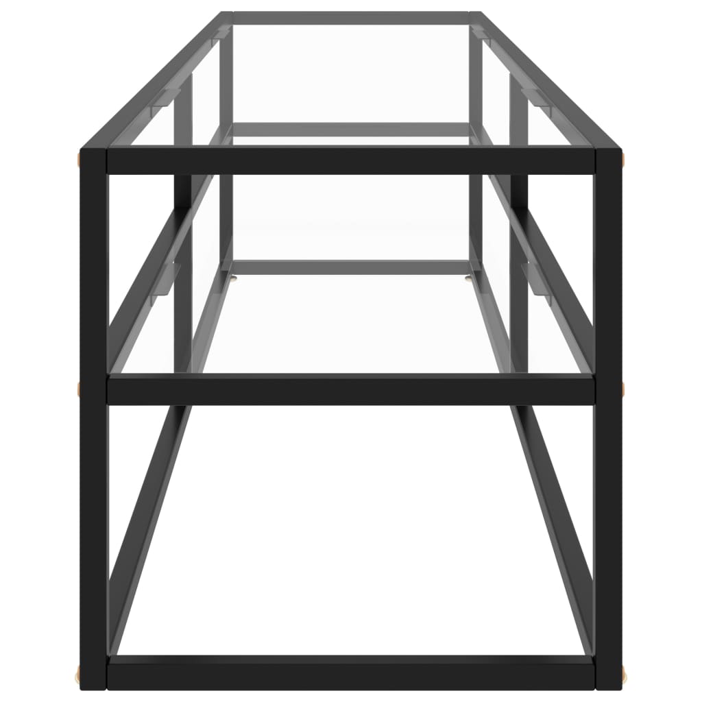 Tv-meubel met zwart glas 140x40x40 cm zwart