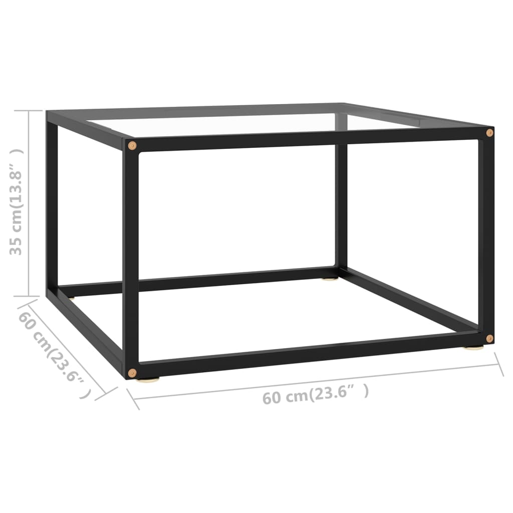 Salontafel met gehard glas 120x50x35 cm