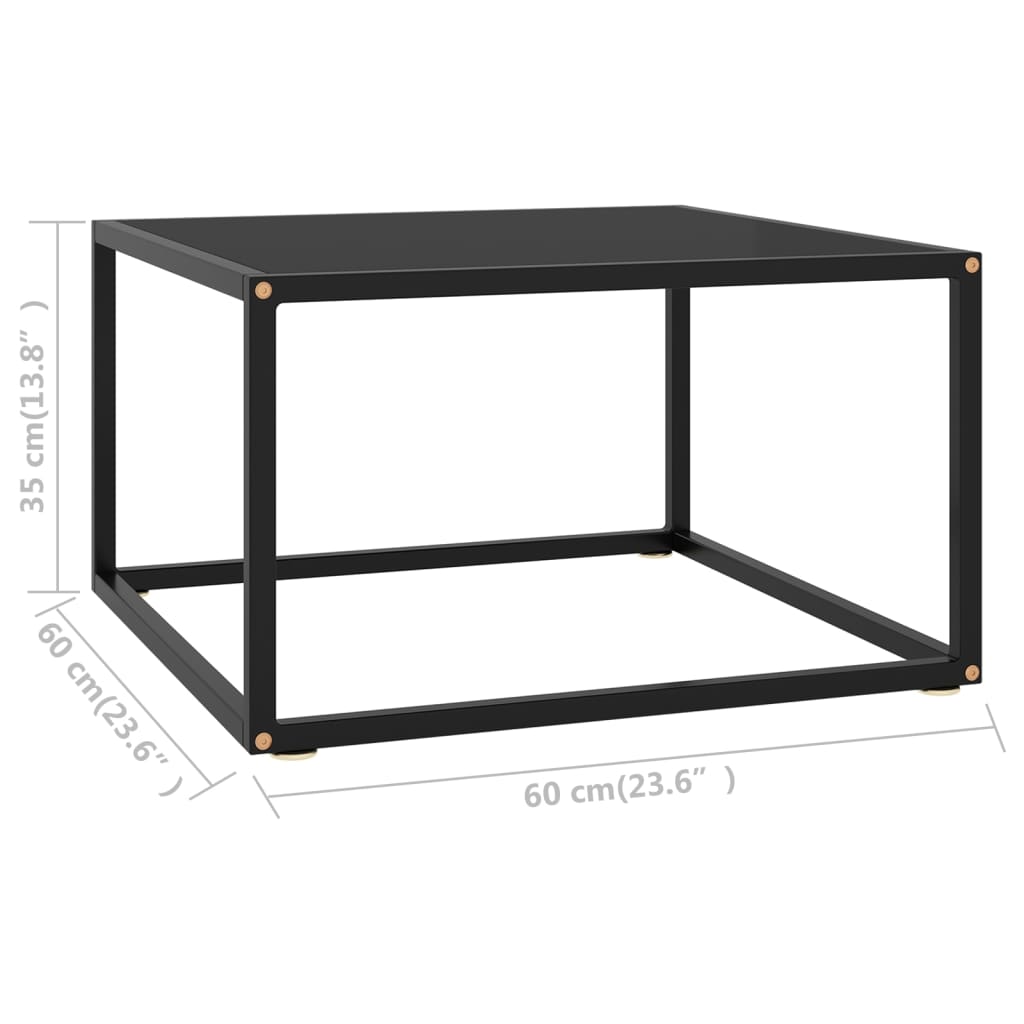 Salontafel met gehard glas 100x50x35 cm