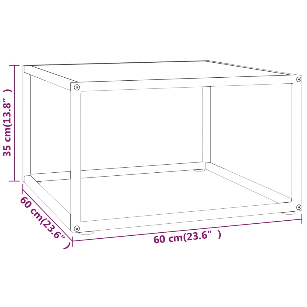 Table basse en verre trempé 100x50x35 cm