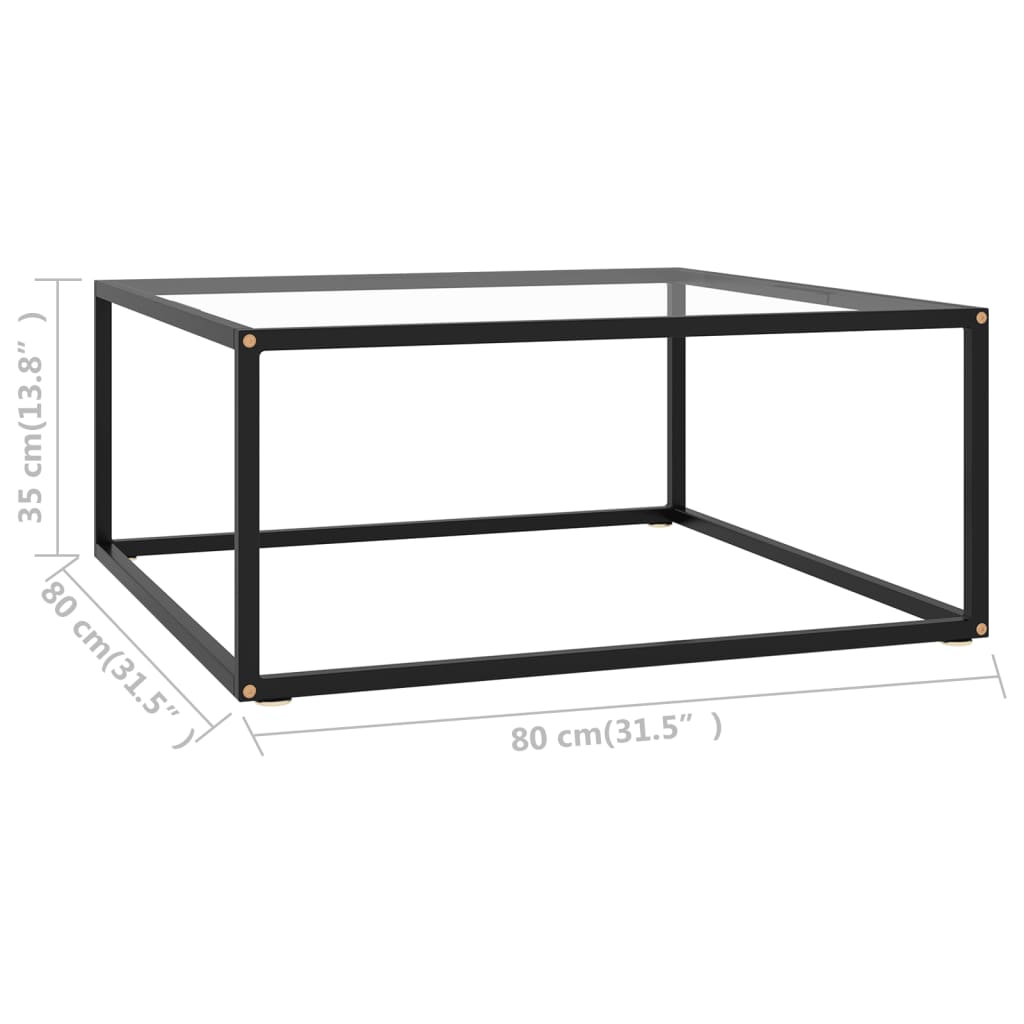 Salontafel met gehard glas 100x50x35 cm