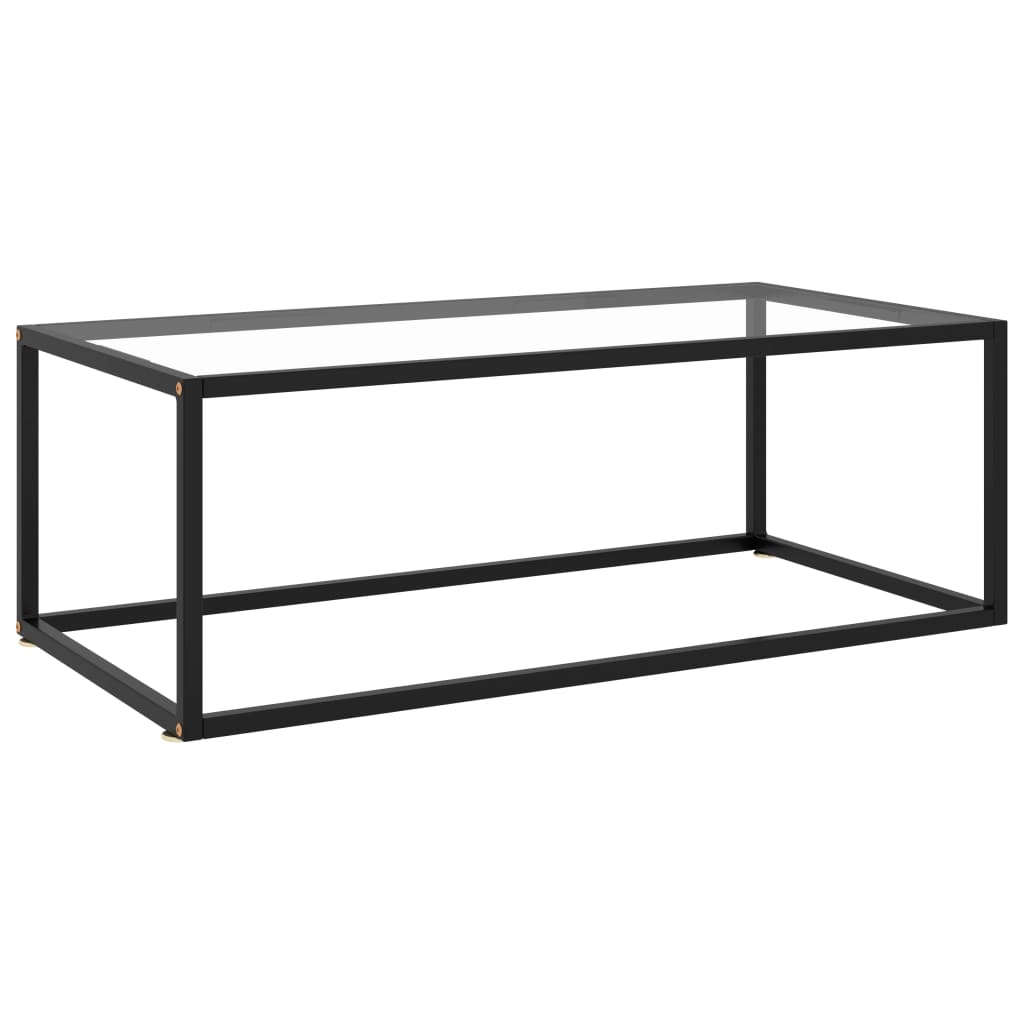 Salontafel met gehard glas 100x50x35 cm