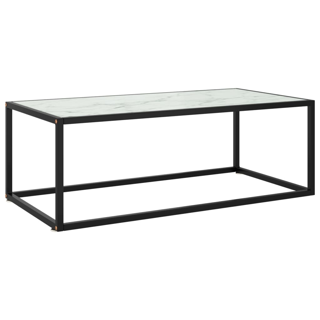 Salontafel met gehard glas 100x50x35 cm