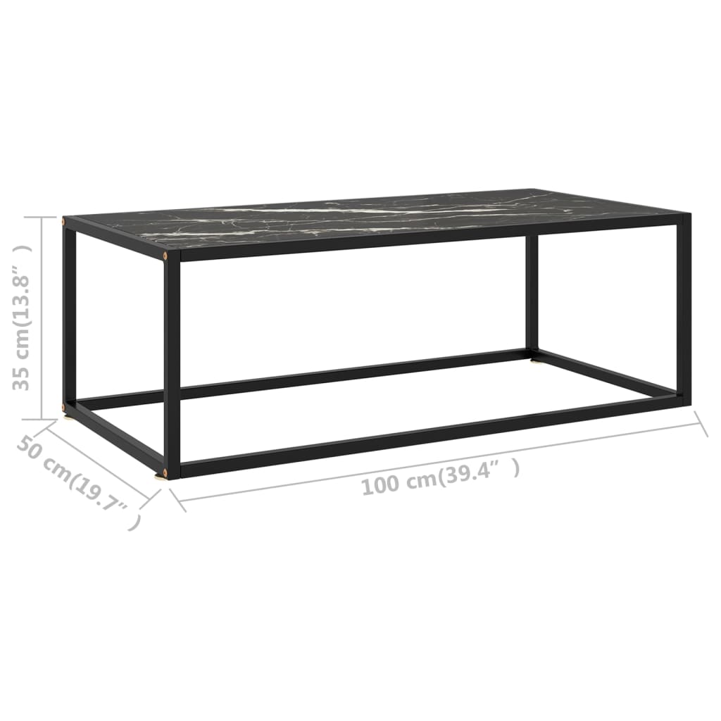 Salontafel met gehard glas 120x50x35 cm