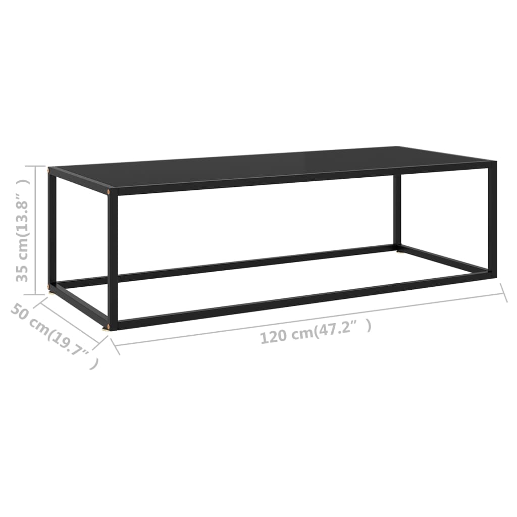 Salontafel met gehard glas 100x50x35 cm