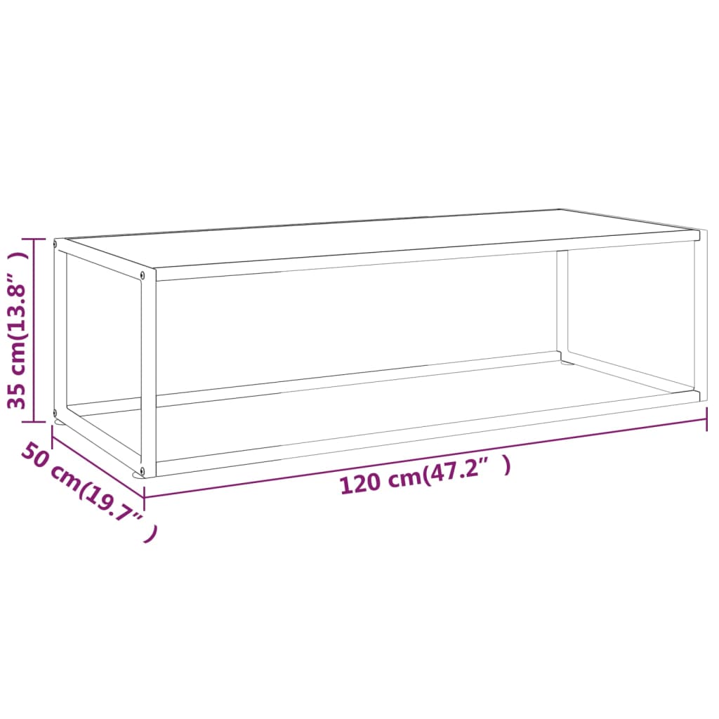 Table basse en verre trempé 100x50x35 cm